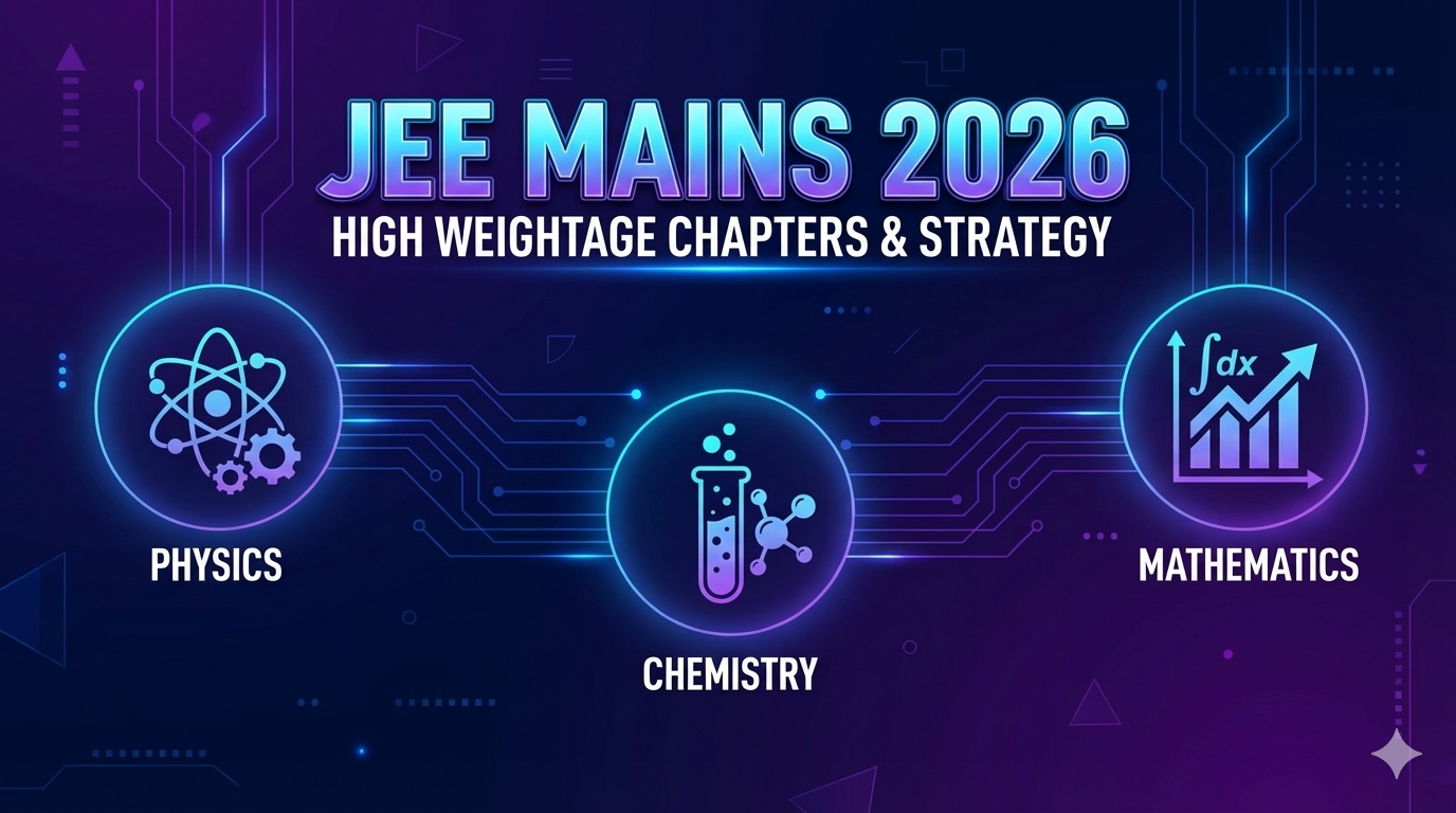 JEE Mains 2026 High Weightage Chapters List Physics Chemistry Maths