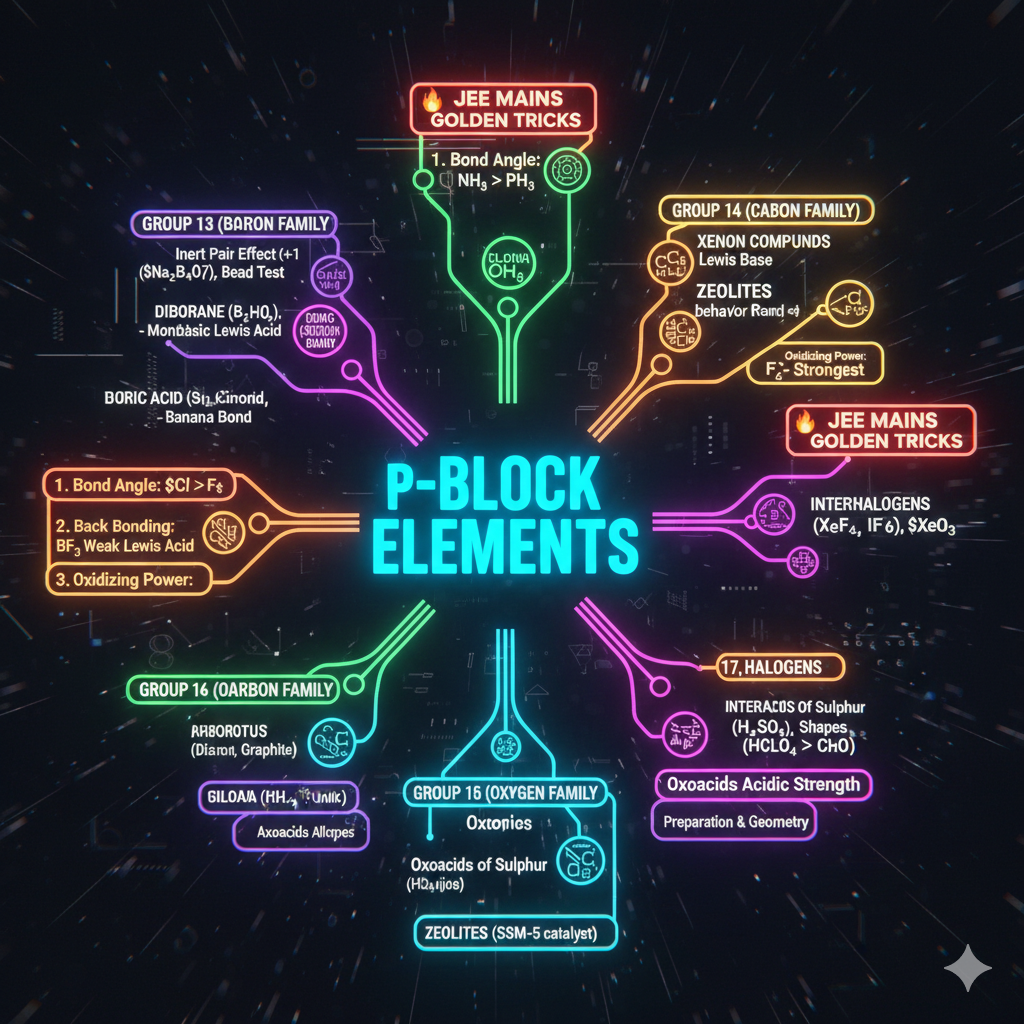 P-Block Elements Trends and Structures Chart