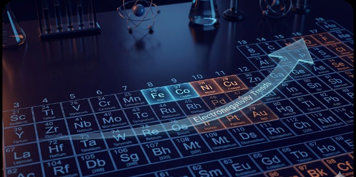 Close up of Periodic Table with highlights